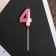 Candle for the cake, number "4", pink.