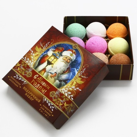 New Year. New Year's gift set, bath bombs, 9 x 40 g-2