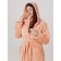 Women's robe with a hood, size 52, color peach