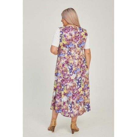 Female dress, size 64, blue color-4