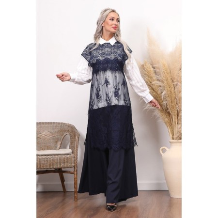 Women's tunic, size 48, blue color-1