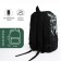 School backpack from textiles on lightning, 3 pockets, green