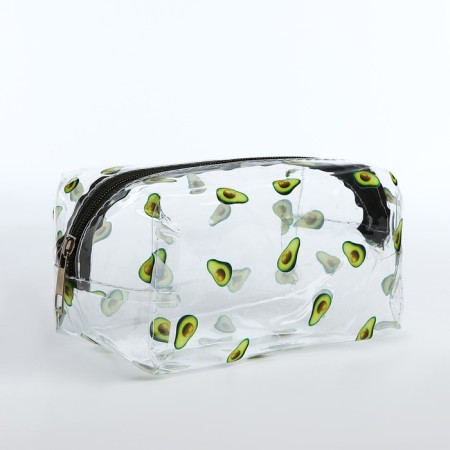 Lightning cosmetic bag, transparent/green color