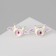 Earms with enamel "Monster" with wings, white-pink color