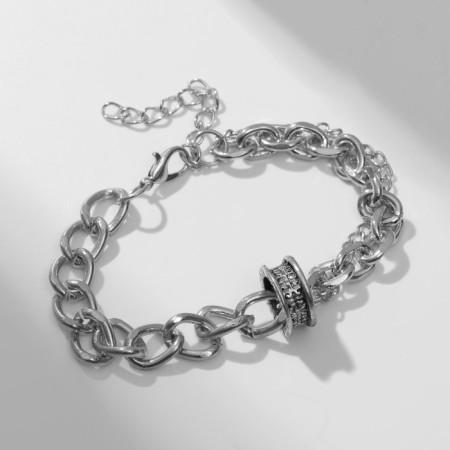 Bracelet Metal “Wheel” chain, color black silver, l = 16 cm-3