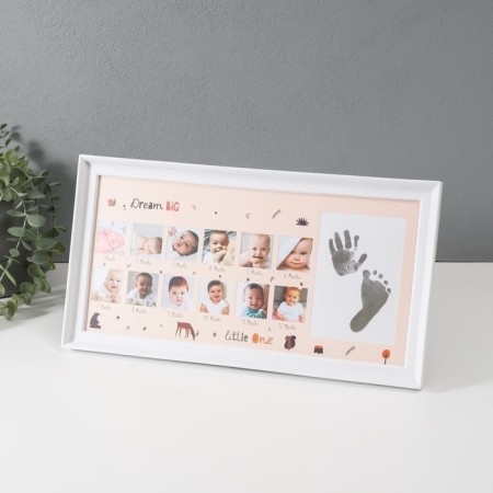 Photo frame in 12 photos 3x3 cm with a stamp. "Such a small" white 2x38x20 cm-1