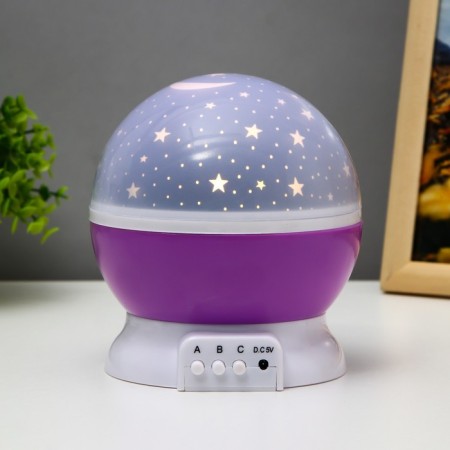 The night designer "Starry sky", rotation, (4AAA or USB) violet. 12*10 cm Risalux-15