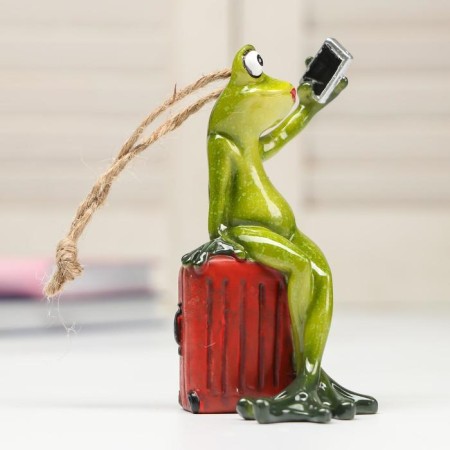 Souvenir Polystone Lac "Frog-Traveler Self-Self" 12x6.5x7 cm-2