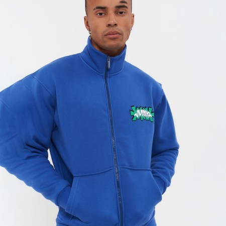 Male sweatshirt was laid down, the color is bright blue, size 50 (xl)-1
