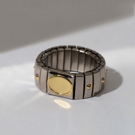 Ring "steel" ring, gold-silver color-2