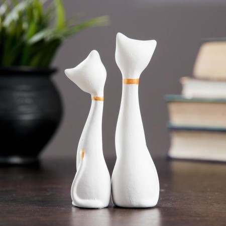 Figure "Love Cats" set 2 pcs white 3x3x11 cm-2