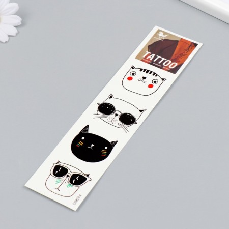 Tattoo on the body black "Cool cats" 20.8x4.7 cm-1