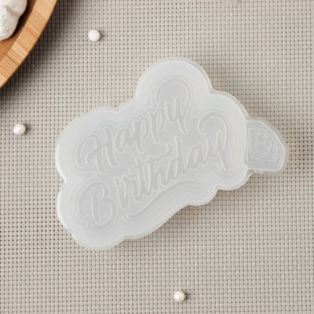 Silicone Mold "Happy Birthday", the color is transparent-3