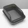 Toilet with transparent sides with a scoop and filter, 40 x 28 x 16 cm, gray
