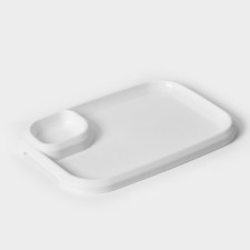 A barbecue dish with a saucer 30.3 × 21 × 2.5 cm, white color
