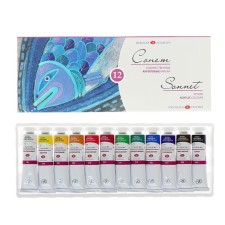 Acrylic paint in a tube, set of 12 colors x 18 ml, ZHK 