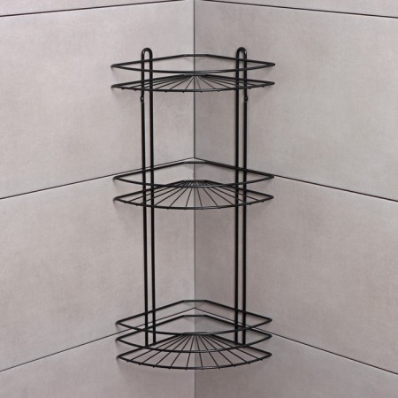 Bathroom shelf for 3-long NATIVE, 175 × 175 × 562 mm, black matte color-2