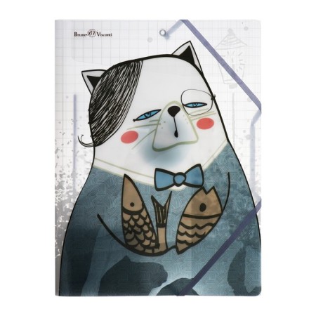 A4 elastic band, 400 μm, "cats in the Japanese style", mix-6