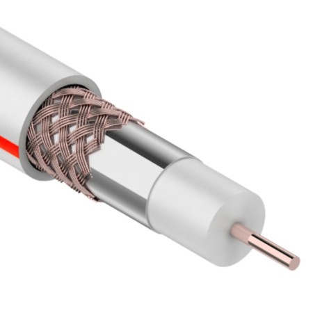 Coaxial cable SAT 50M, 75om, CCS/Al/AL, 75%, 50m, Indoor, White Proconnect