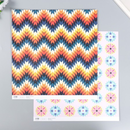 Scrapbooking paper bilateral "illusion" density 180 g 30.5x32 cm-1