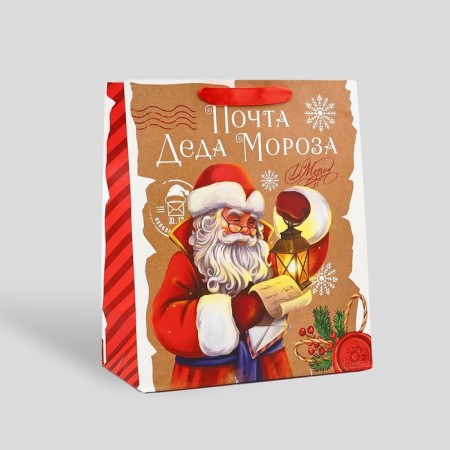 Laminated vertical packet "Mail Santa Claus", M 26 x 30 x 9 cm, New Year-1