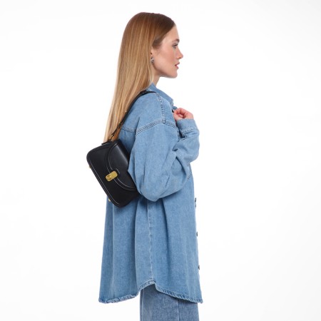 Women's bag Textura, messenger, average size, black color-8