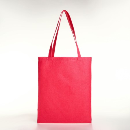 Shoper bag without fastening, from textiles, pink color-2