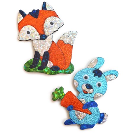 Toys on magnets with foil "Bunny, fox"-1