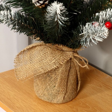 Fir tree artificial desktop "Princess" bump silver+berries 65 cm-2