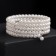 Bracelet Pearl "Bride" beads d = 0.5, 4 rows with a spring, the color of the milk