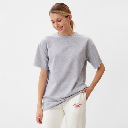 Women's T-shirt Minaku Oversize Fit: Light gray color, river 42