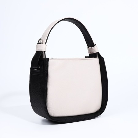 TEXTURA bag on the zipper, small size, beige color-2