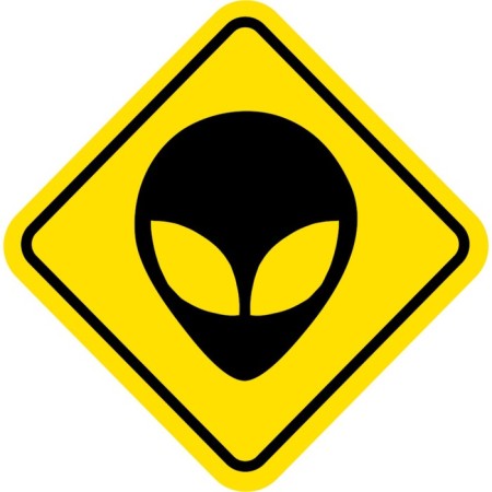 Decorative sign (poster) "alien" 32x32 cm, plastic