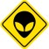 Decorative sign (poster) "alien" 32x32 cm, plastic