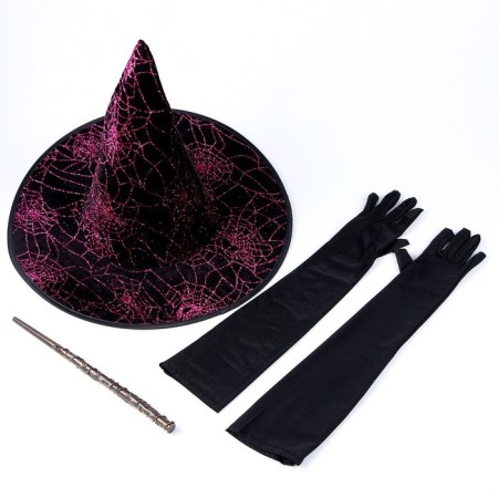 Carnival set "Mighty Witch": hat, gloves, wand-6