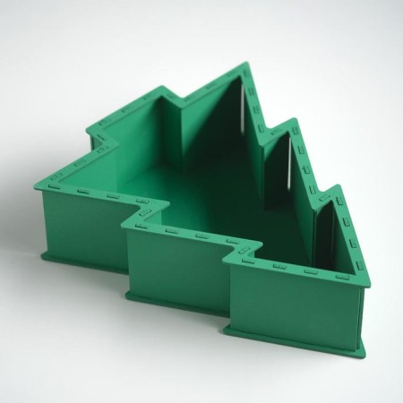 New Year. Gift packaging "Christmas tree" (24.5*8.5*29.5) MDF 3mm, painted, green-3
