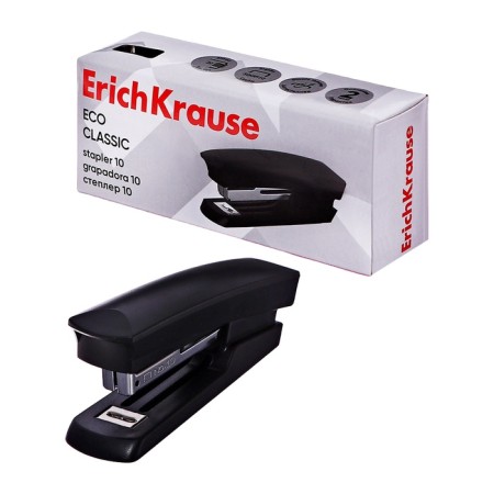 Stapler Erichkrause Eco No. 10, up to 20 sheets, compact, built -in anti -stepler, black-8