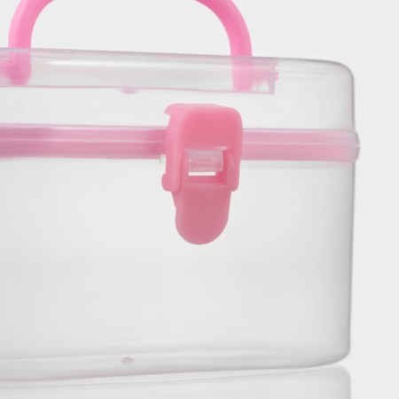 Organizer for storage with an insert, 12 × 7.5 × 7.5 cm, pink color-3