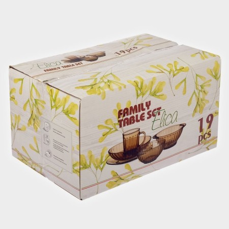 Elica table service, 19 items, brown color-6