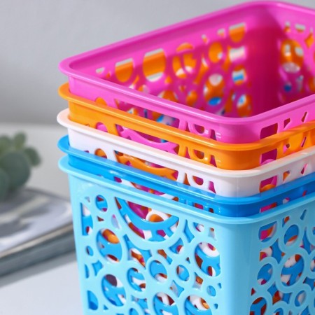 Basket for storage of the share "circles", plastic, 11.5 × 14 × 8 cm, color mix-5