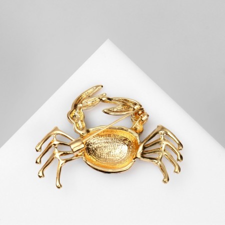 Brooch "Crab" with claws, black color in gold-1