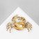 Brooch "Crab" with claws, black color in gold