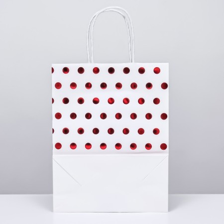 Crafts with red embossing, round handle, white, 27 x 21 x 11 cm, 120 g-1