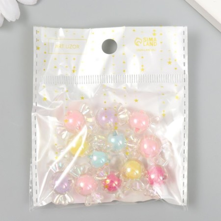 Beads for creativity plastic "Candy mother -of pearl" set 15 grams 2.2x1.2 cm-6