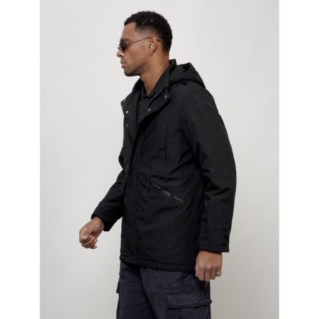 Male demi -season park, size 56, black color-4