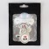 Nipple - orthodontic dummy, I love mum, with a cap, +6 months, white/silver, rhinestones