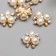 Decor for creativity plastic "Flower with pearls" set of 6 pcs 2x2 cm