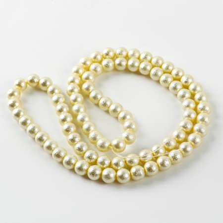 Glass beads, set 78 pcs., Size 1 pc. - 10 mm, color white gold-2