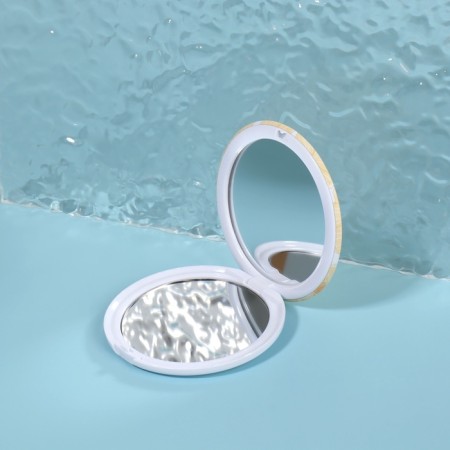 Mirror folding "tenderness", d = 7.5 cm, yellow color-3