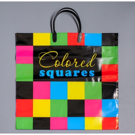 Package "Multi -colored squares", plastic with a plastic pen, 40 x 40 cm, 110 μm